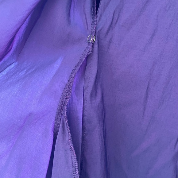 VTG Maralyce Ferree Purple Iridescent Hooded Maxi Windbreaker Coat M/L (XL) - Picture 12 of 13